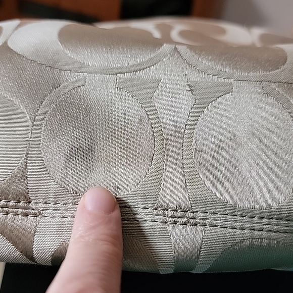 Coach Colette Signature Beige Sateen Python Leather Hobo Bag #16408 - Picture 15 of 15